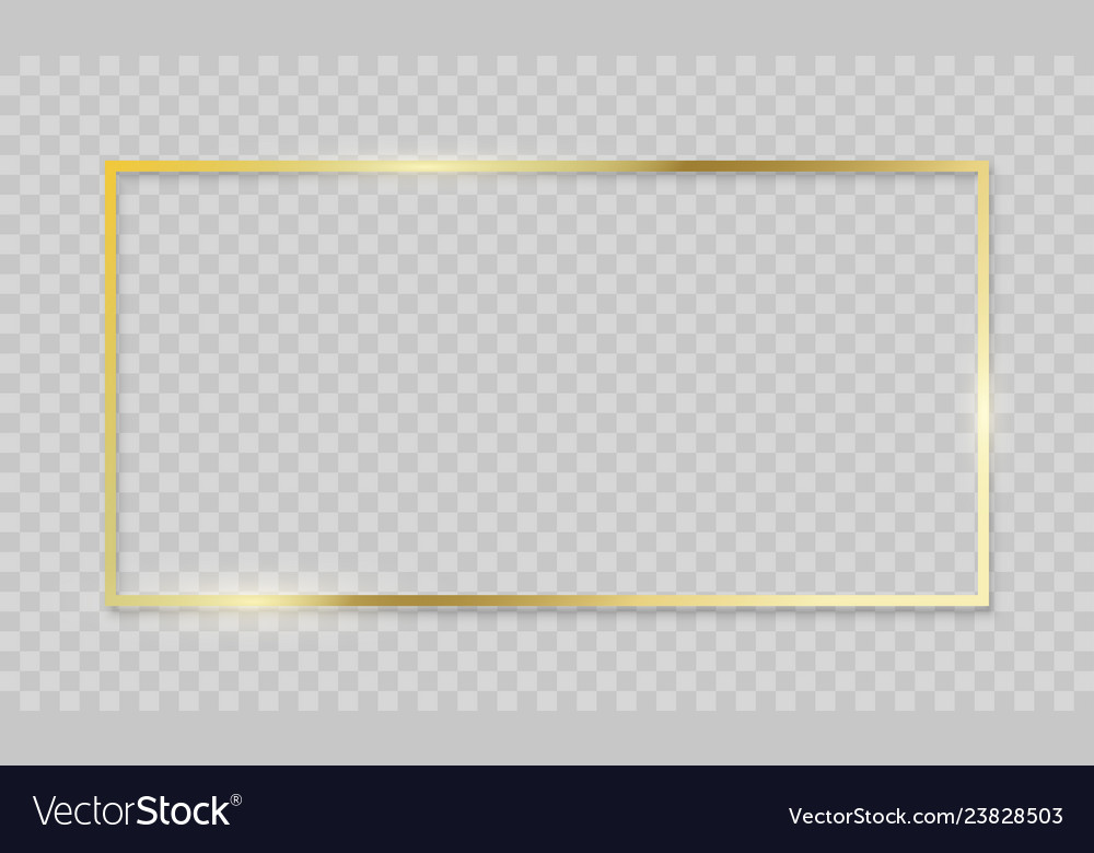 Gold Frame Realistic Golden Border On Transparent Vector Image