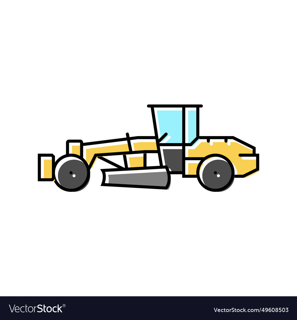 Grader machine construction vehicle color icon Vector Image Grader machine construction vehicle color icon