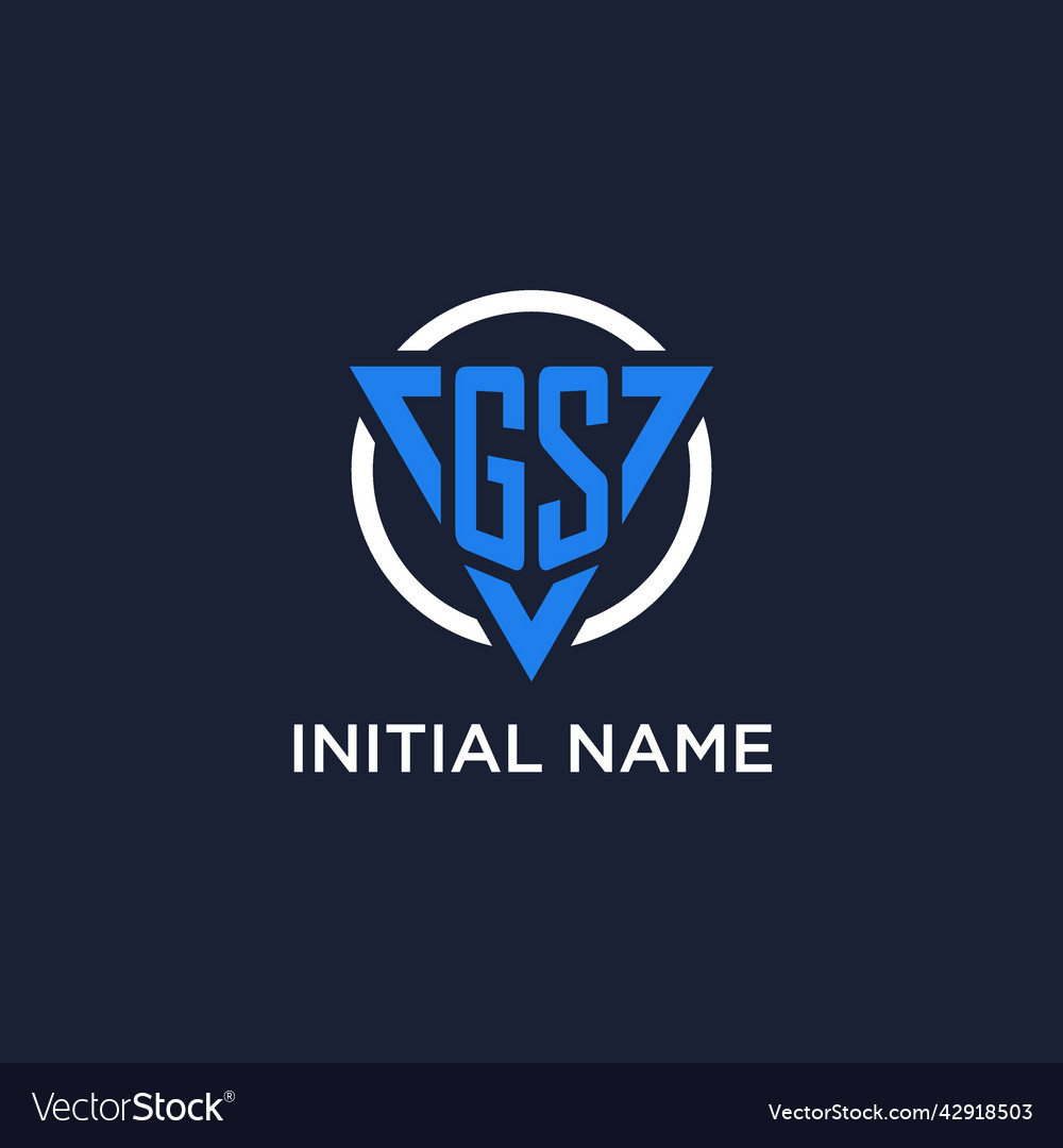 Gs monogram logo with triangle shape and circle Vector Image Gs monogram logo with triangle shape and circle