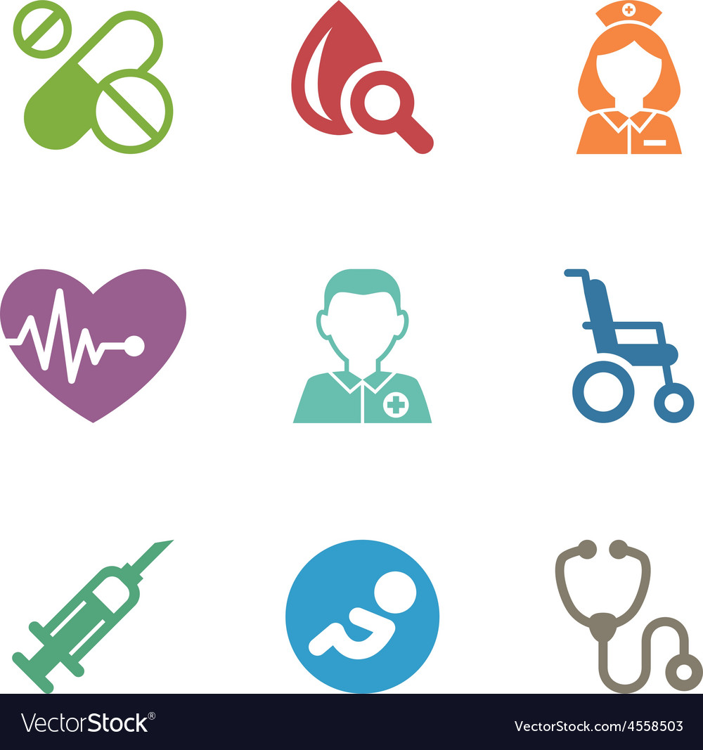 Healthcare Medical Icons Flat Style
