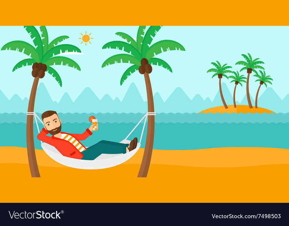 Man chilling in hammock