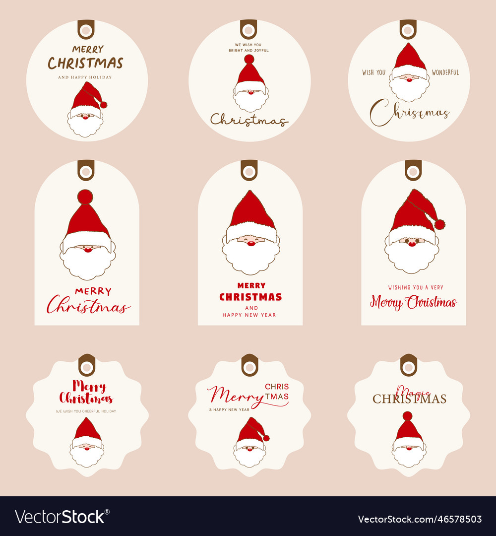 Merry christmas printable gift tags Royalty Free Vector