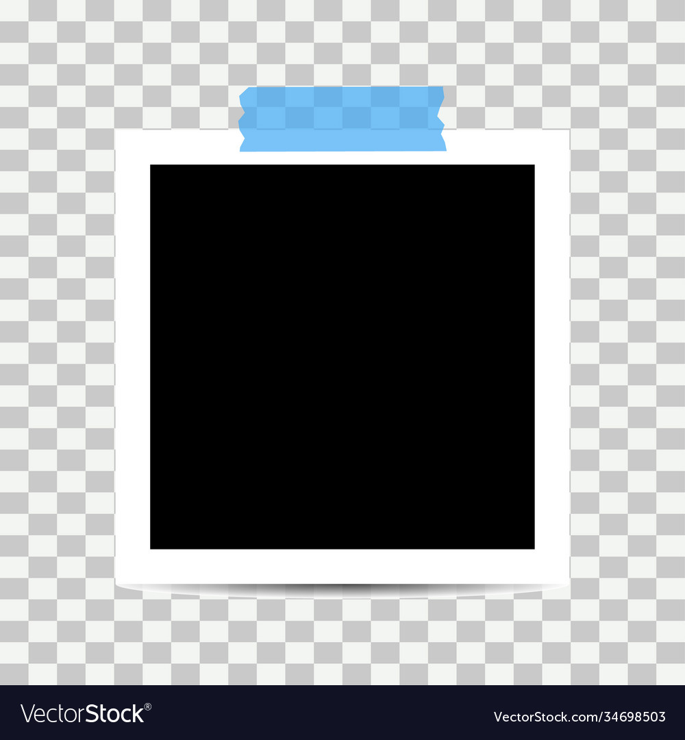 Old photo empty frame isolated on transparent vector image Old photo empty frame isolated on transparent