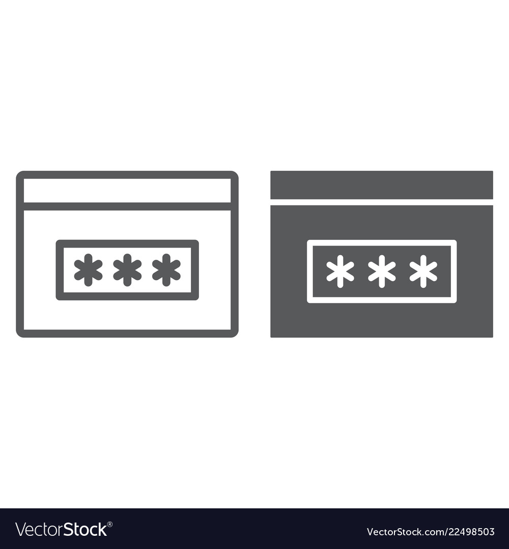 Password line and glyph icon security access Vector Image Password line and glyph icon security access