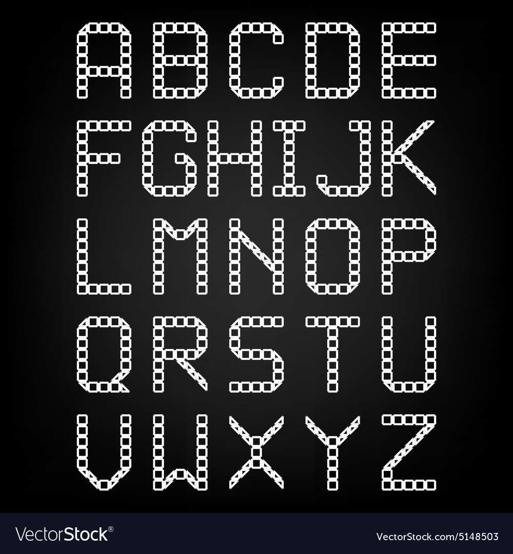Pixel font isolated set