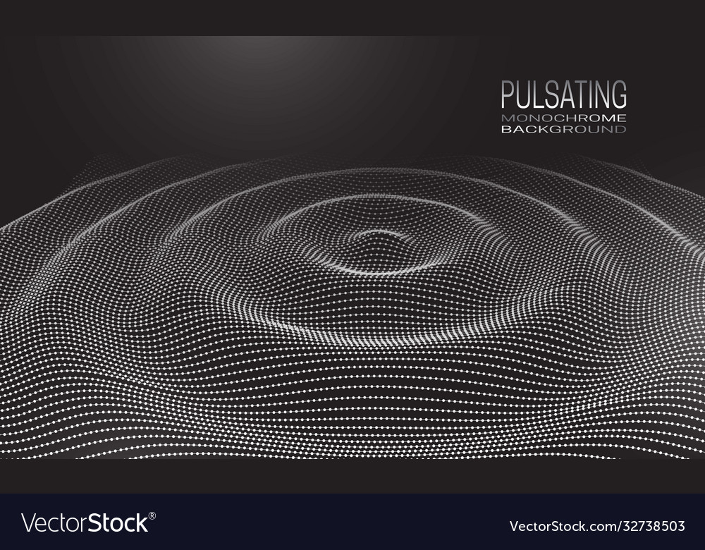 Pulsating monochrome background design with wavy vector image Pulsating monochrome background design with wavy