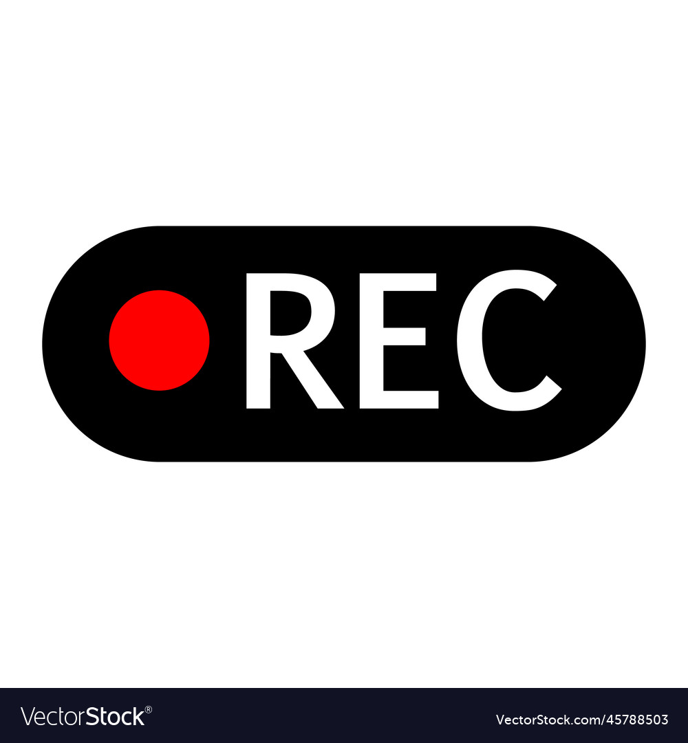 Rec icon with rounded corners or recording sign Vector Image