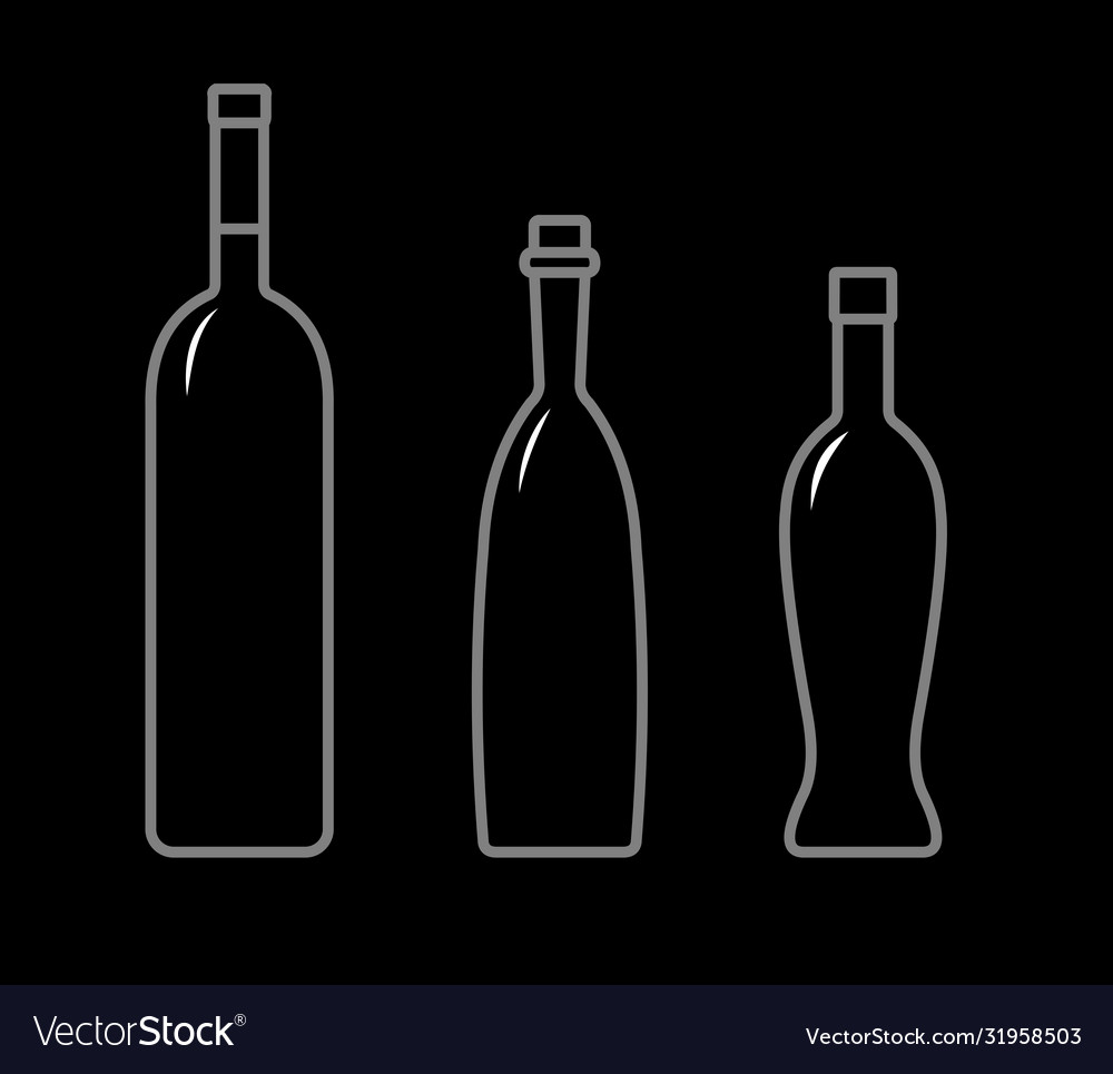 Set bottles different shapes with a narrow