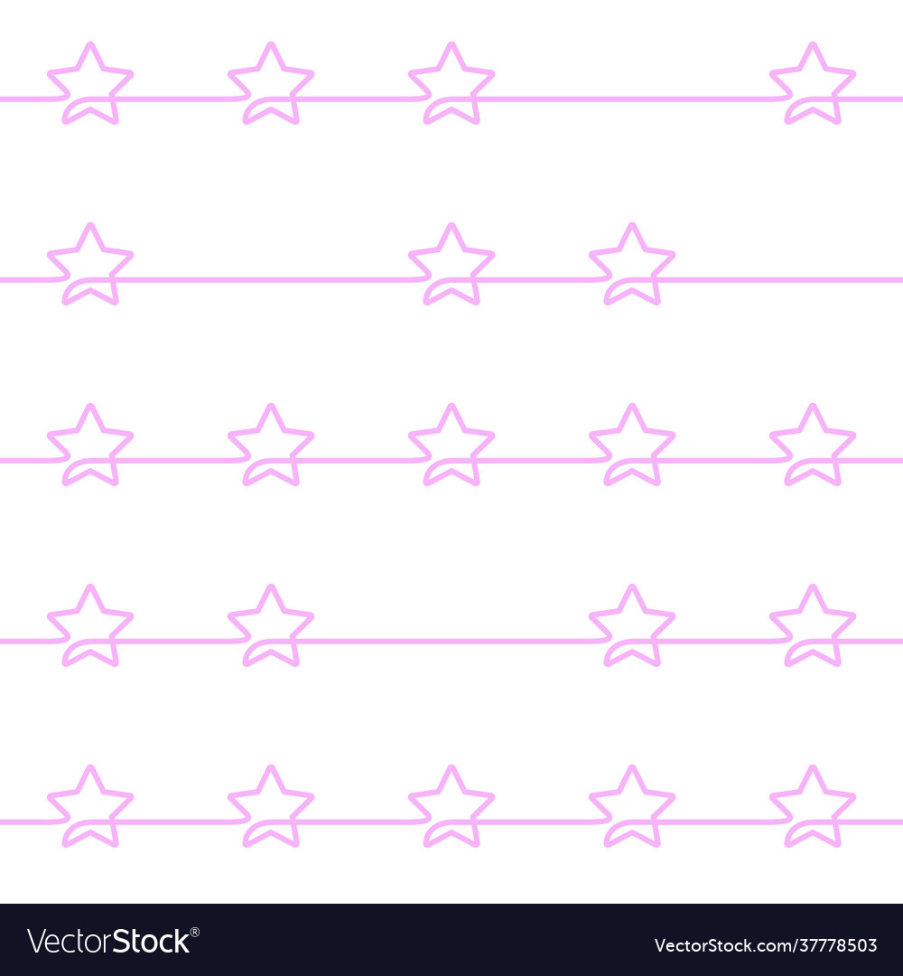 Starry Continuous Line Art Pattern