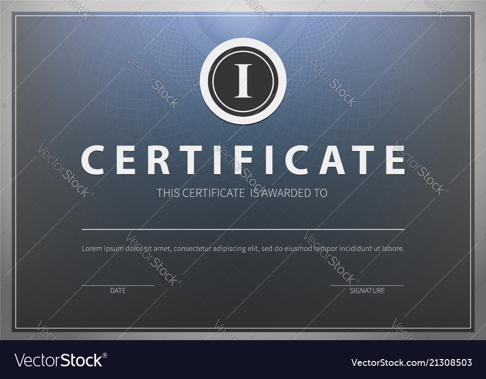 Stock certificate template Royalty Free Vector Image With Regard To Template For Share Certificate