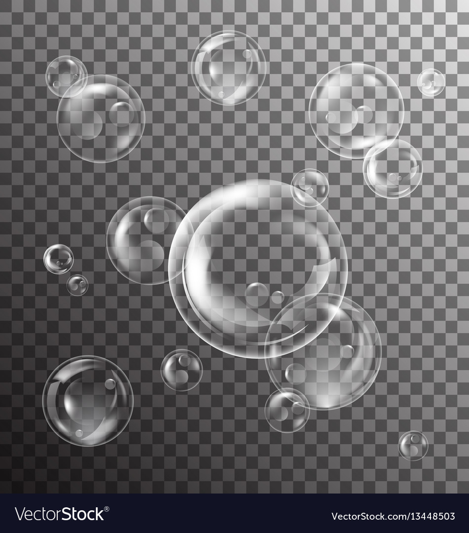 Transparent Soap Bubbles with Reflection