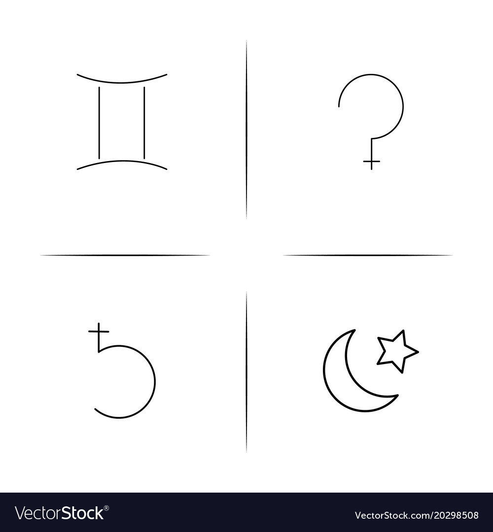 Astrology simple linear icon setsimple outline