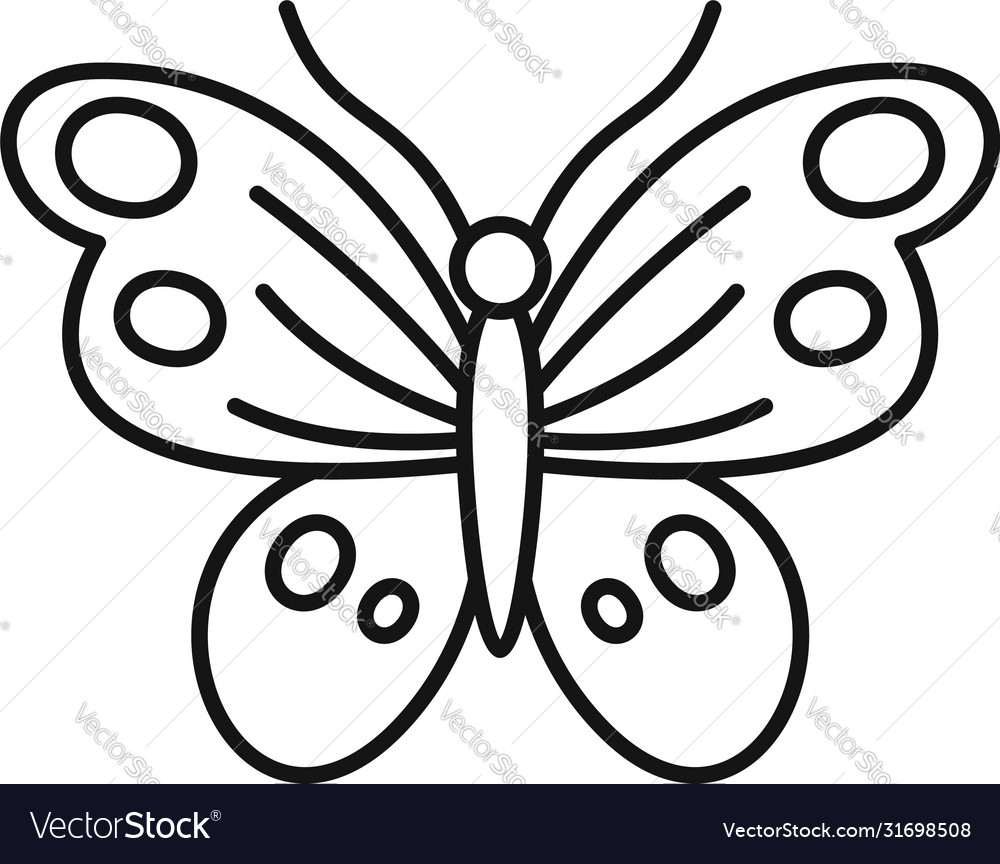 botanical butterfly icon outline style royalty free vector