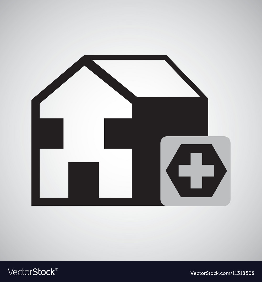 Building hospital cross icon graphic