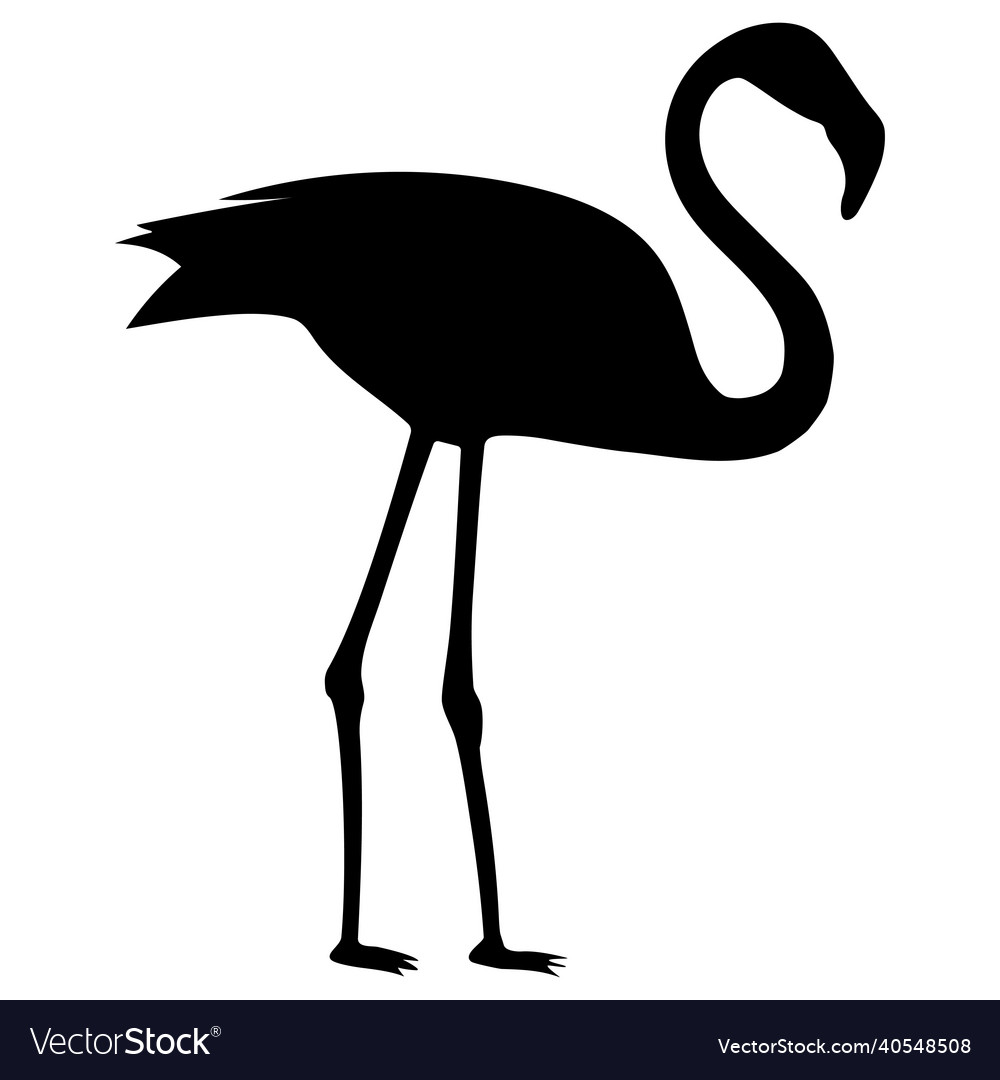 Elegant Black Flamingo Silhouette