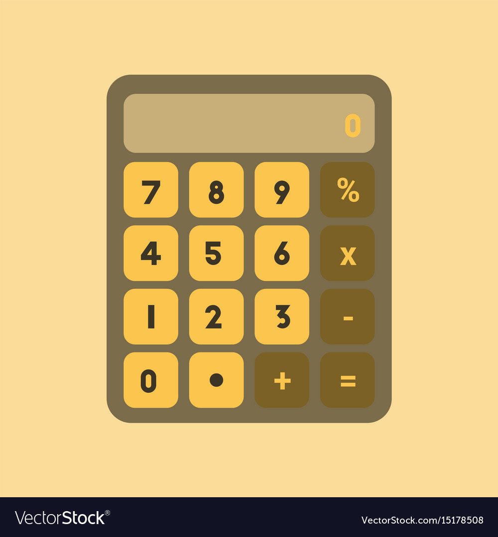 Flat icon on background calculator Royalty Free Vector Image