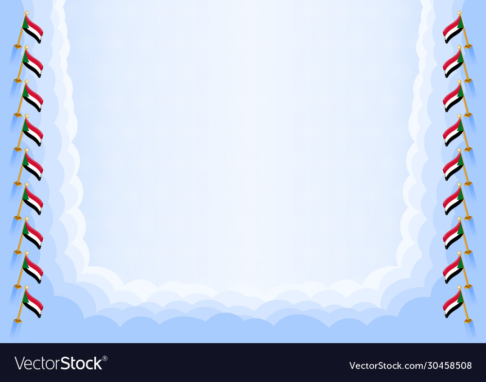 Horizontal frame and border with sudan flag Vector Image Horizontal frame and border with sudan flag