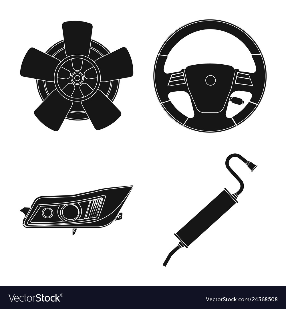 Isoliertes Objekt der Auto- und Teil-Logo-Sammlung vector image Isoliertes Objekt der Auto- und Teil-Logo-Sammlung