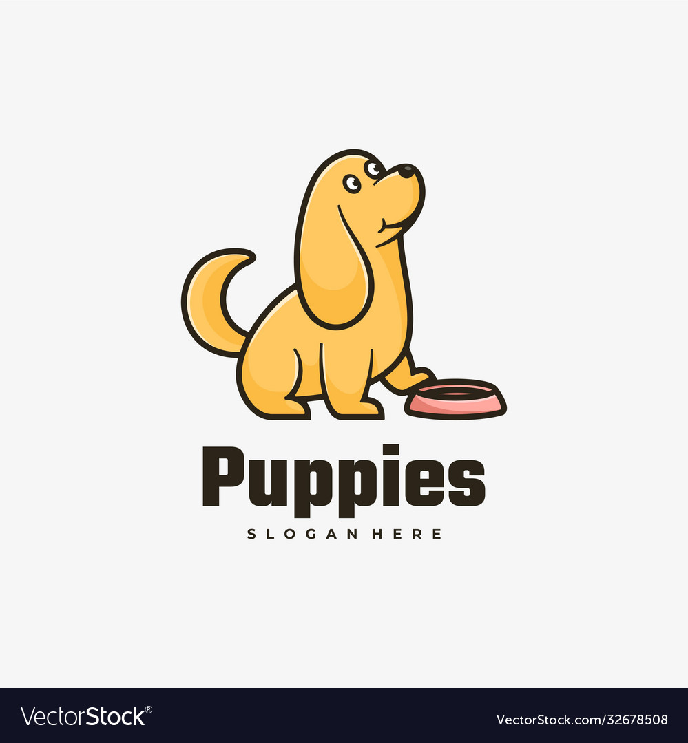 Logo puppies simple mascot style