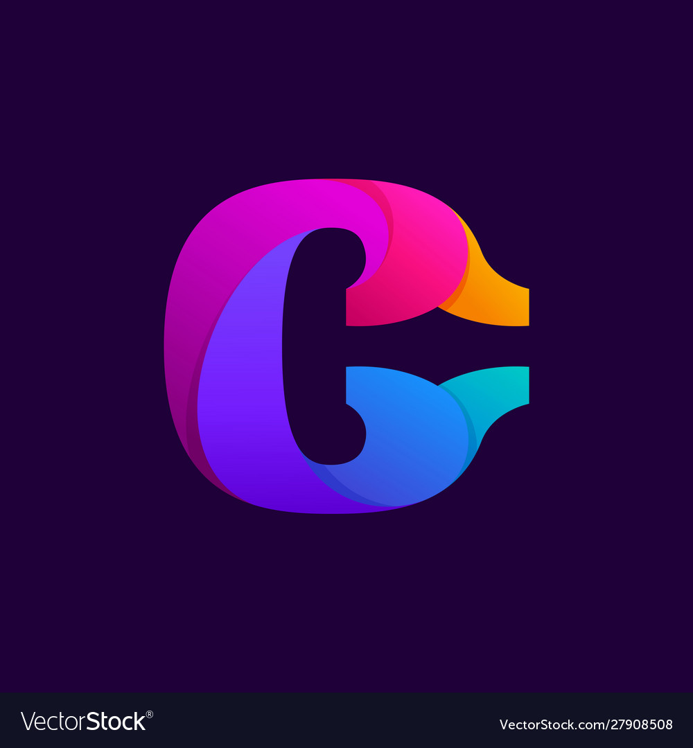Overlapping gradients letter c logo design idea