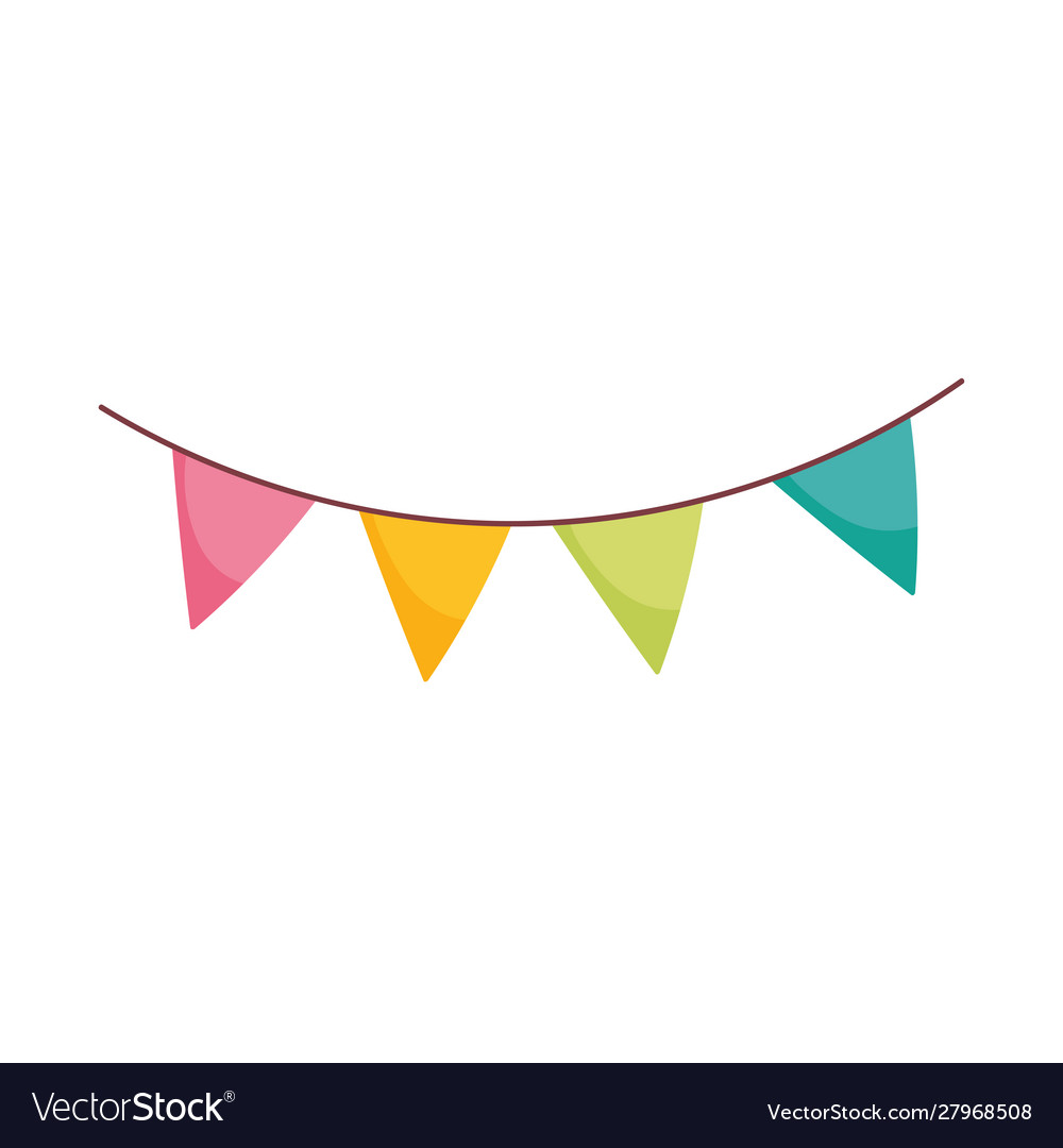 Pennants decoration on white background Royalty Free Vector