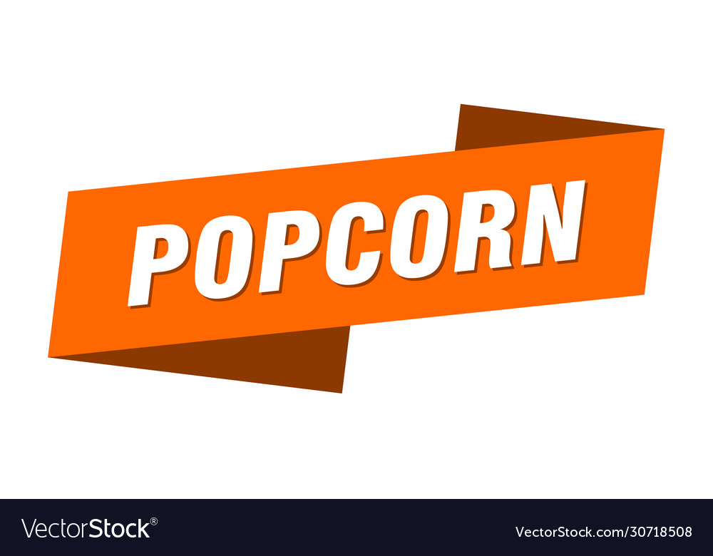 Popcorn banner template ribbon label sign