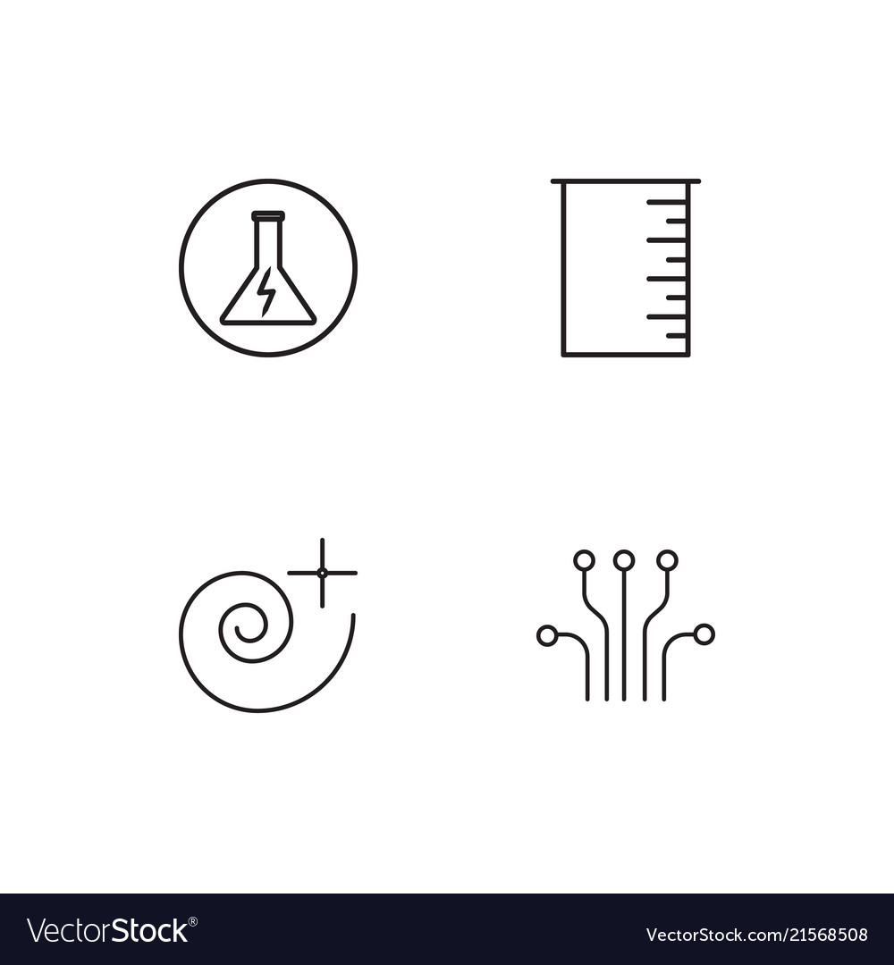 Science linear icons set simple outline