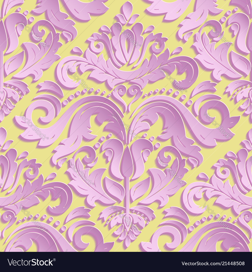 Seamless oriental pattern with 3d elements