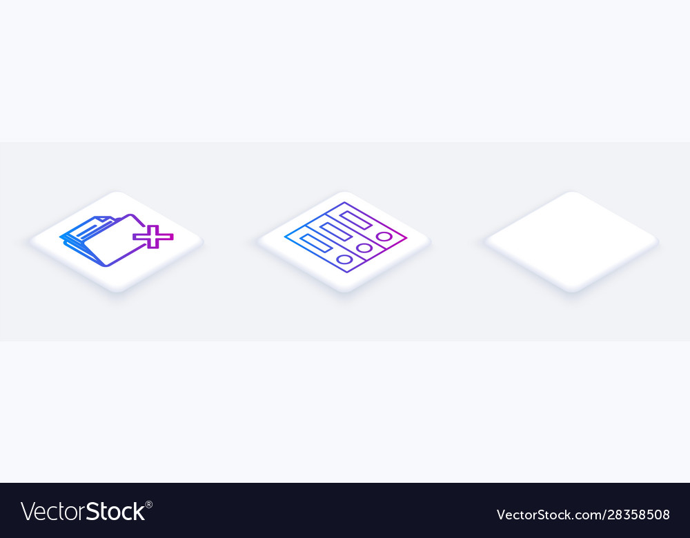 Set isometric line delete folder office folders vector image Set isometric line delete folder office folders