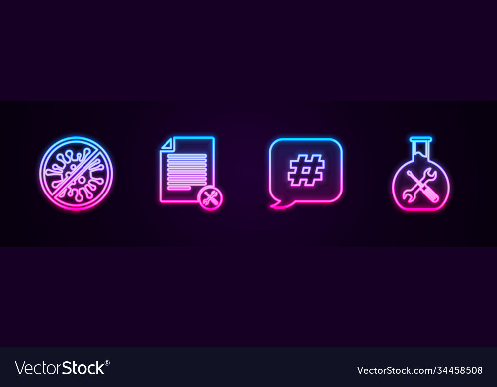 Set line stop virus bacteria file document vector image Set line stop virus bacteria file document