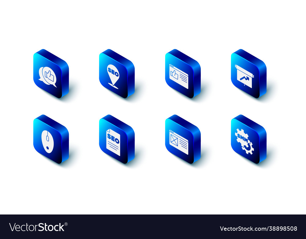 Set seo optimization browser window board vector image Set seo optimization browser window board