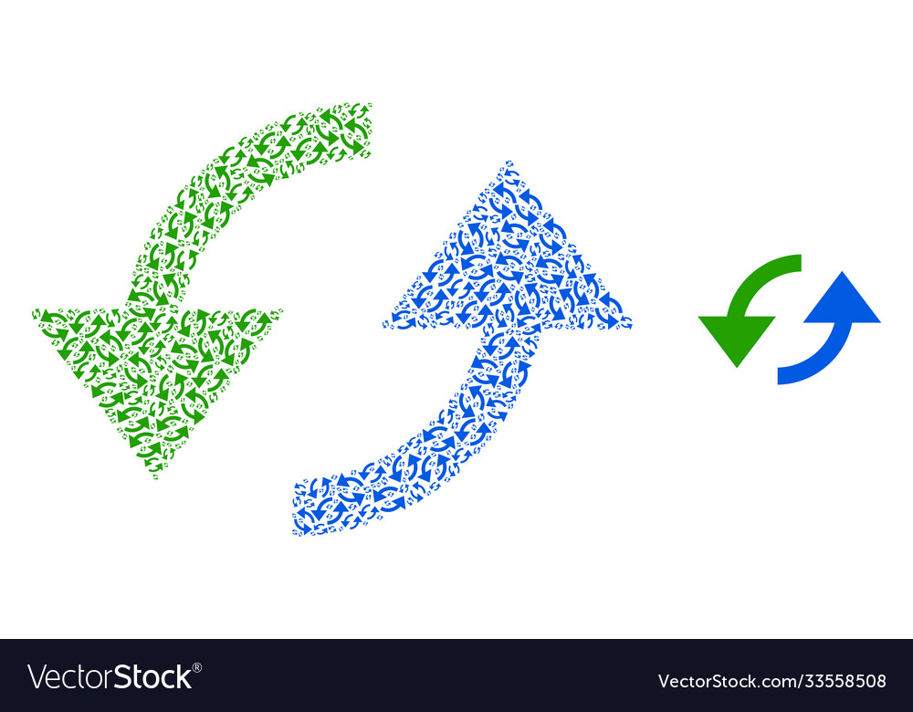 Sync arrows recursion mosaic self items vector image Sync arrows recursion mosaic self items