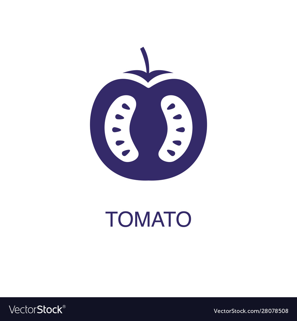 Tomato element in flat simple style on white