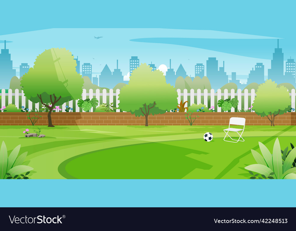 Backyard garden Royalty Free Vector Image VectorStock