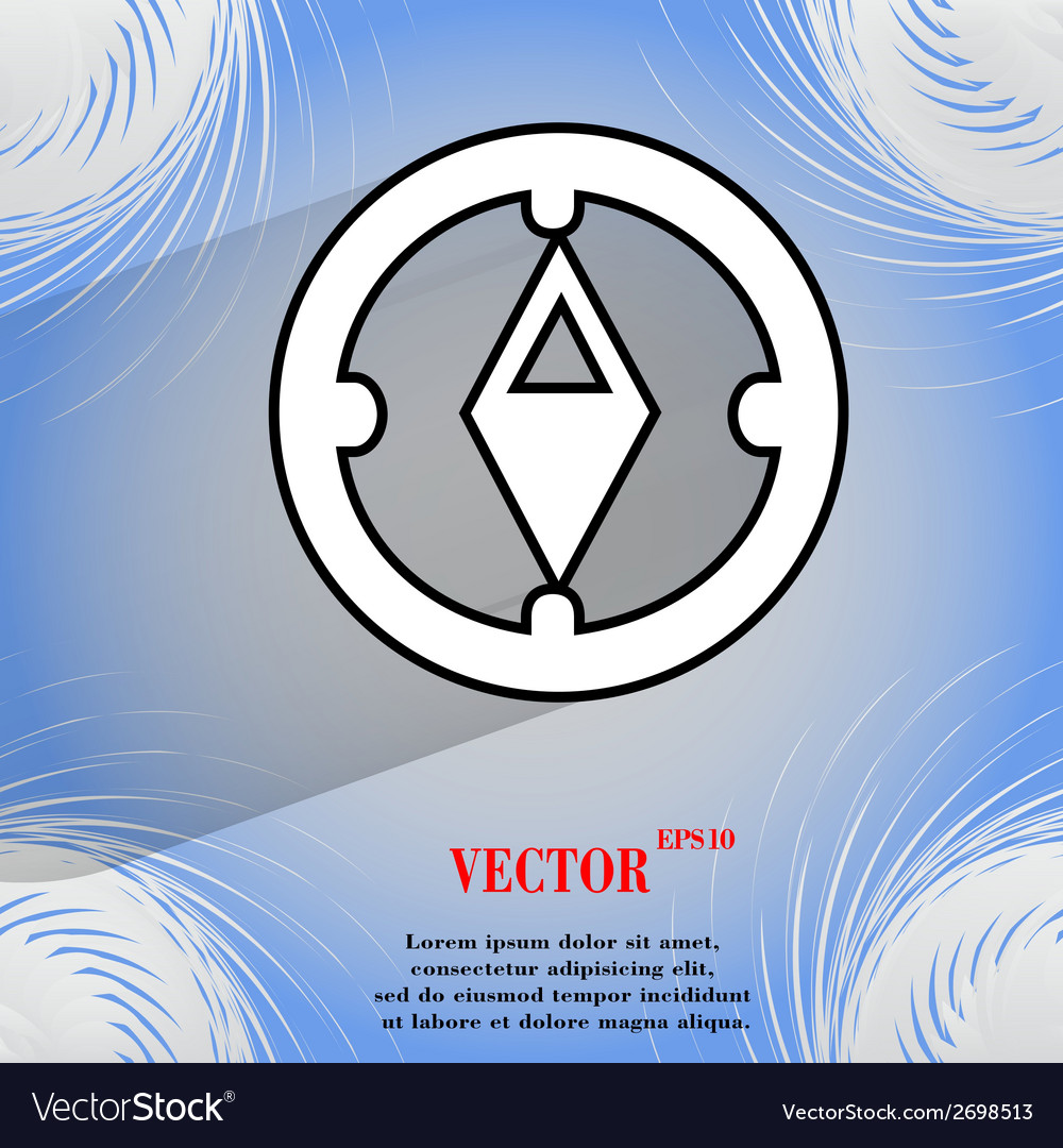 Compass flat modern web button on a geometric