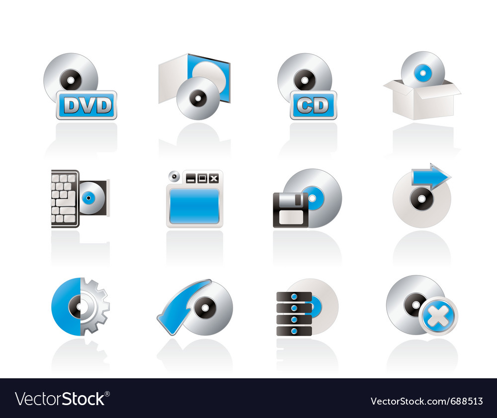 Computer media and disk icons