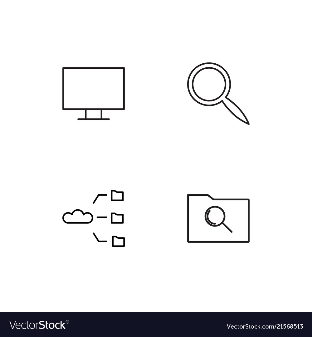 Cyber security linear icons set simple outline