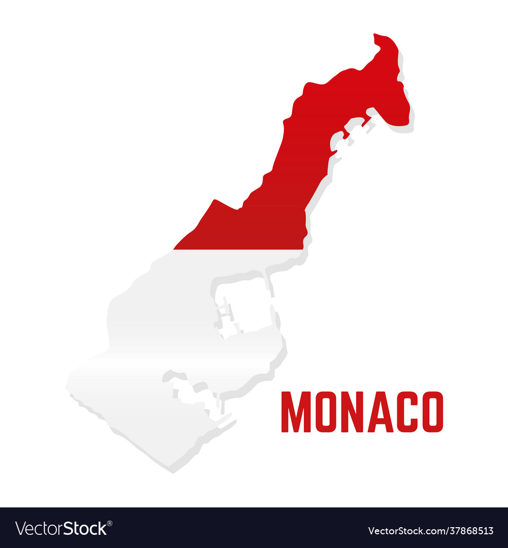 Isolated map with flag monaco