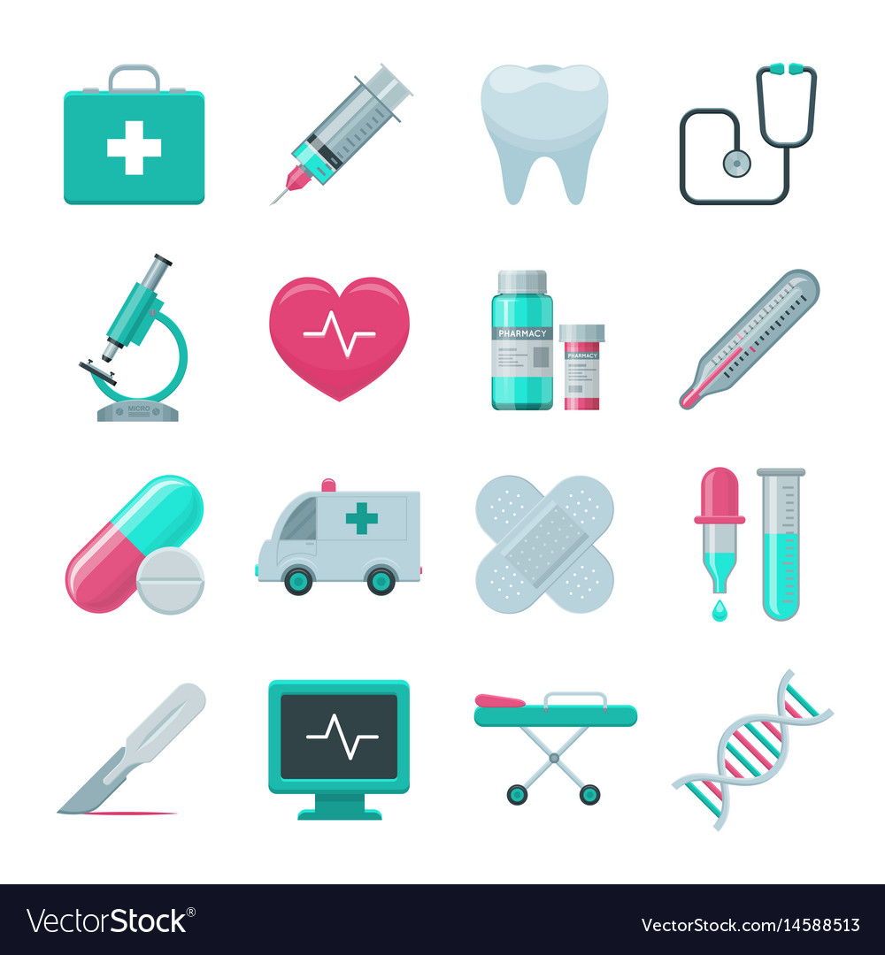 Medical and hospital icons set