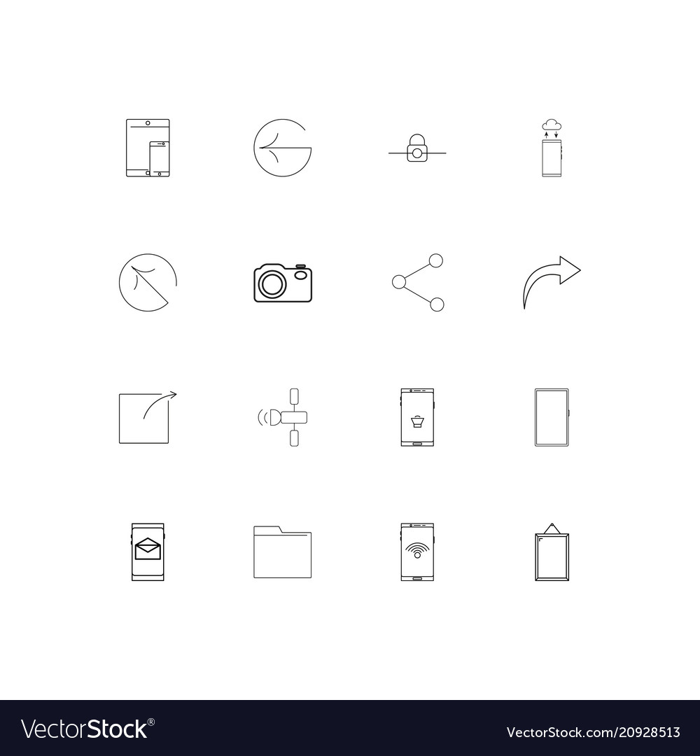 Network and database linear thin icons set