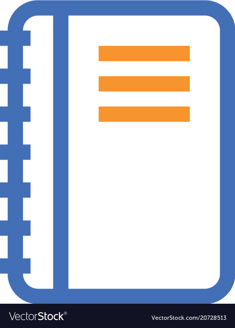 Notebook outline icon isolated document paper