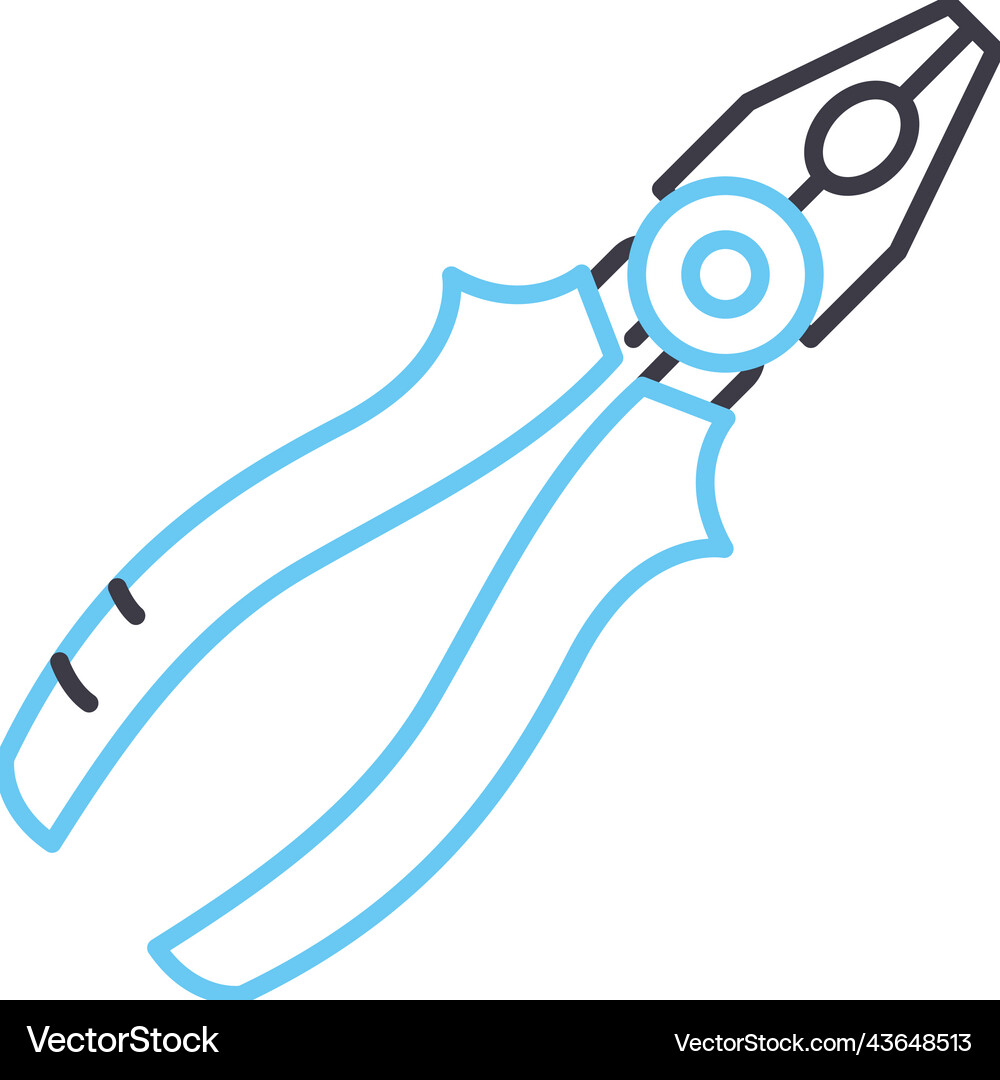 Pliers line icon outline symbol Royalty Free Vector Image