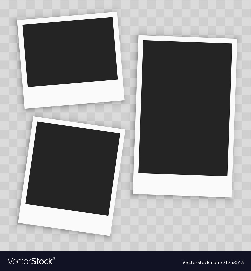 Realistic empty paper photo frame Royalty Free Vector Image