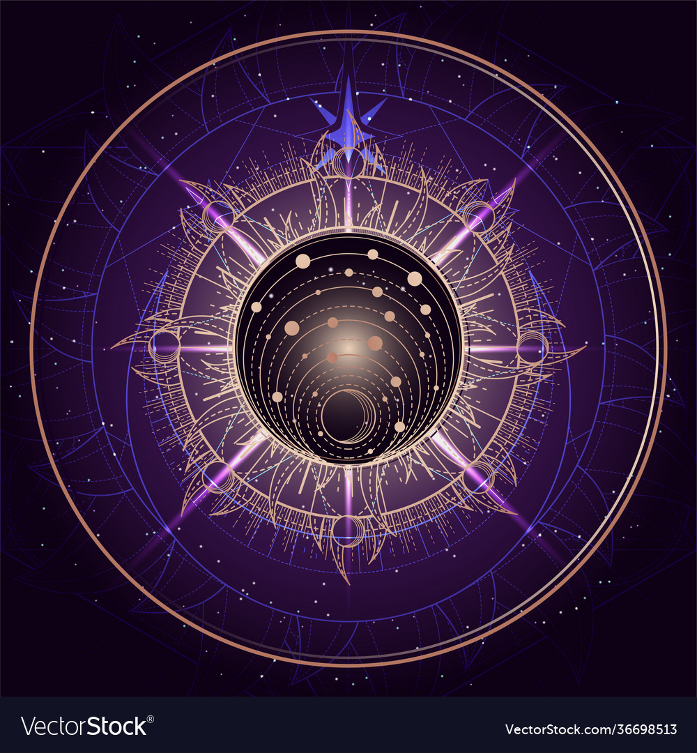 Sacred geometry symbol on abstract background Vector Image Sacred geometry symbol on abstract background