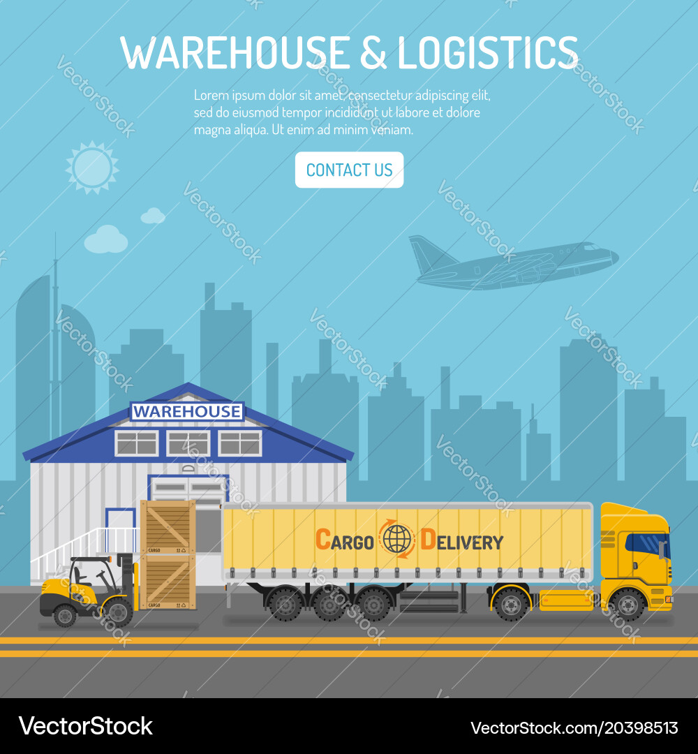 Warehouse and logistics concept Royalty Free Vector Image