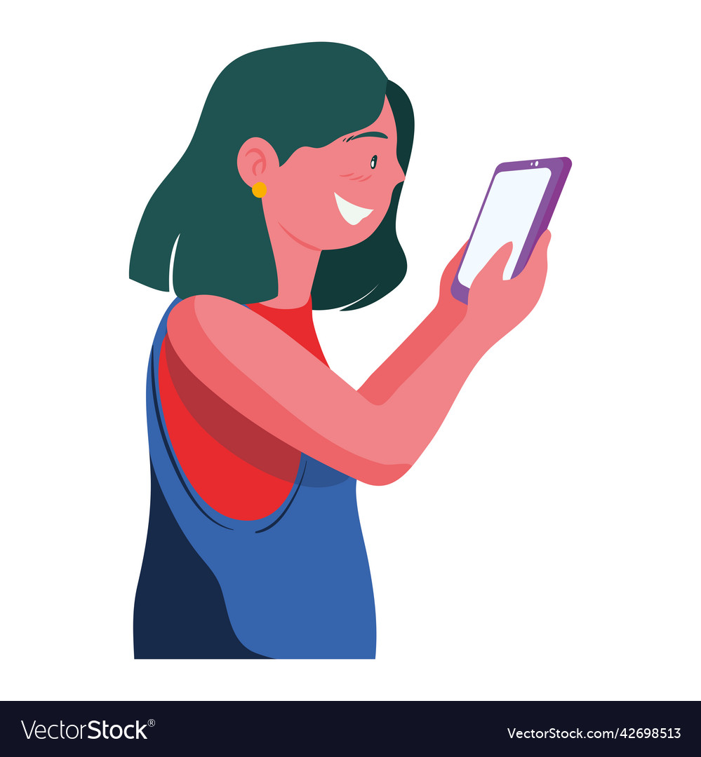 Woman with smartphone Royalty Free Vector Image