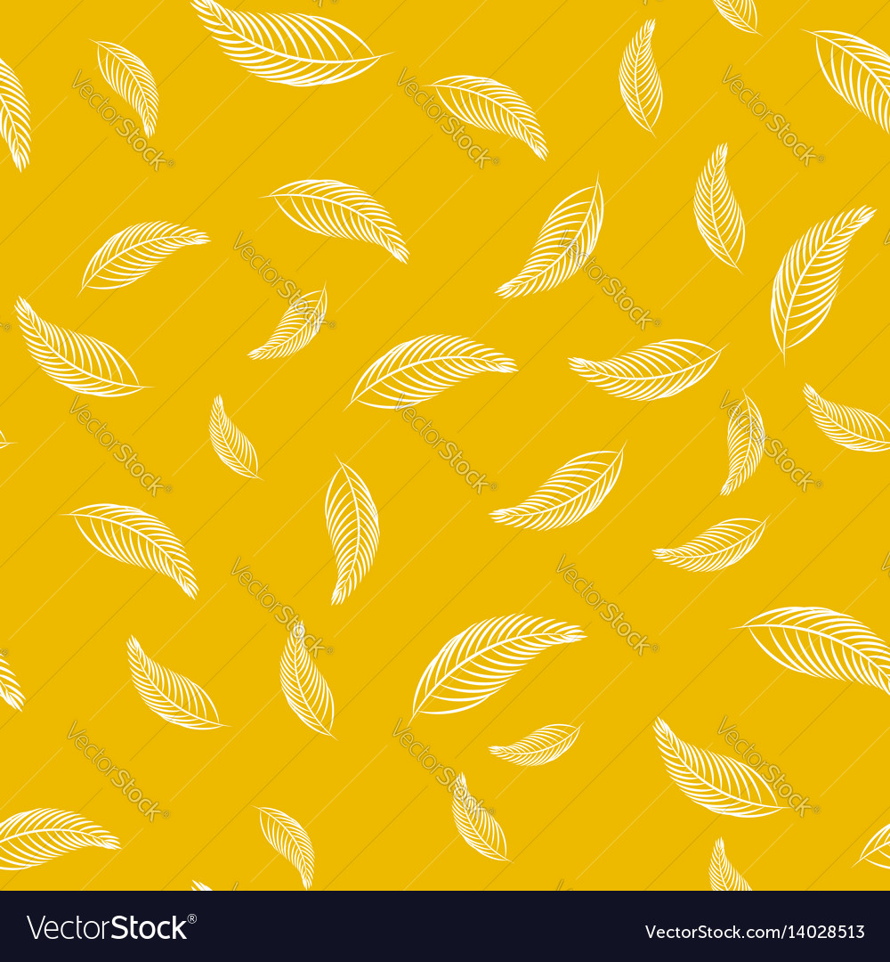 Yellow Leaf Seamless Pattern