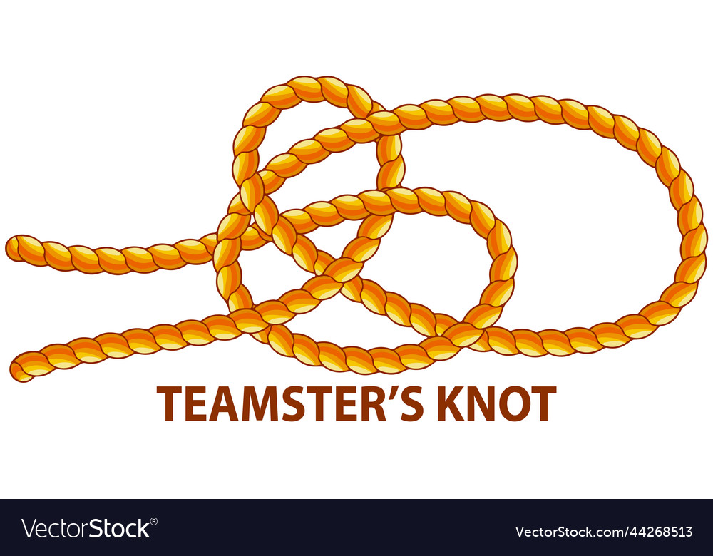 Yellow nautical rope knot interweaving of ropes Vector Image