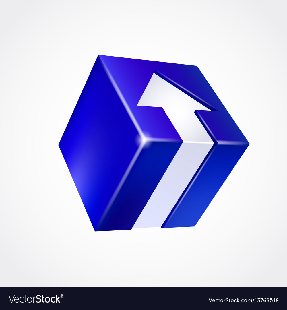 3D Box with Directional Arrow