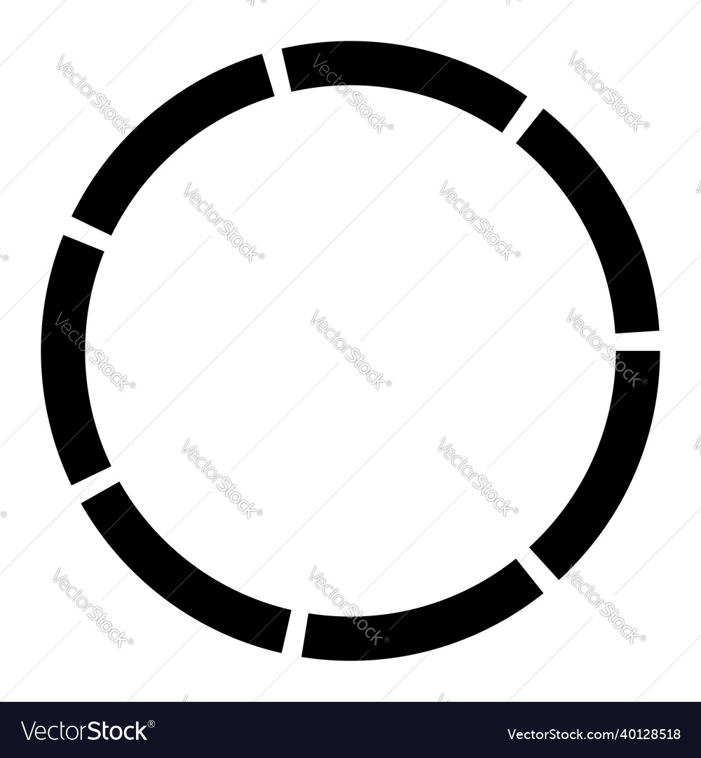 7 part section segmented circle abstract dashed vector image 7 part section segmented circle abstract dashed